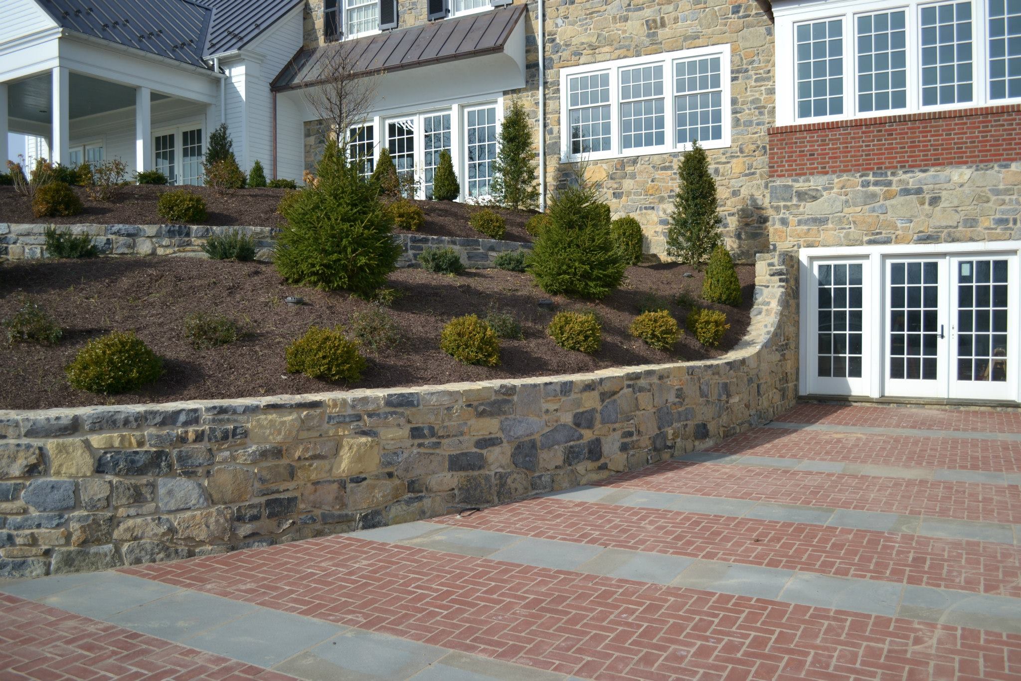 Retaining Wall at the Baylor Residence in Lewisburg, Pennsylvania. Designed by Stephen Lindenmuth.